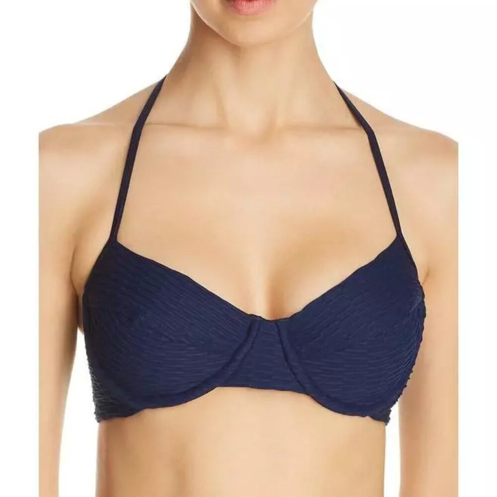 Shoshanna Navy Halter Underwire Bikini Top – B Cup NWT